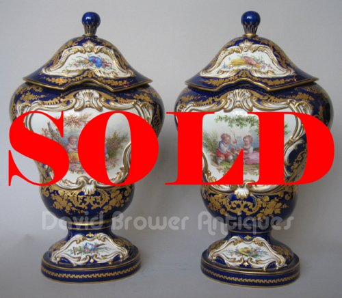 Pair of Sevres vases and covers