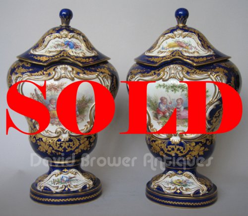 Pair of Sevres vases and covers