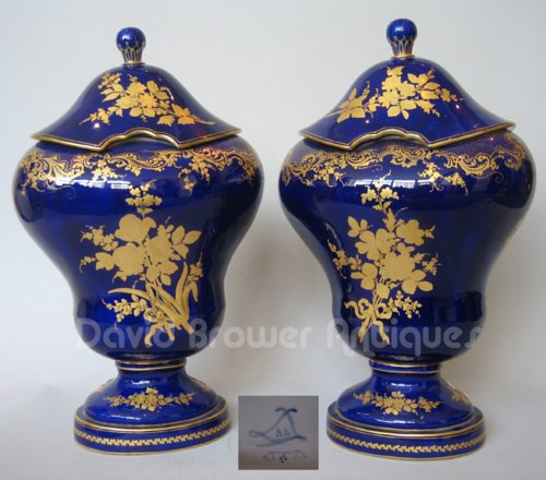 Pair of Sevres vases and covers