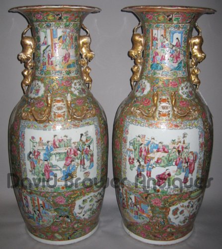 Pair of large Canton vases