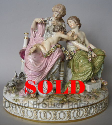 A large Meissen group entitled 