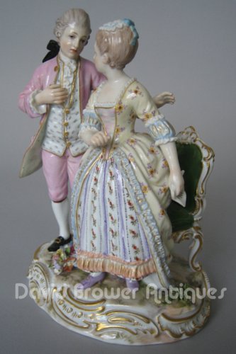 Meissen group of a young couple