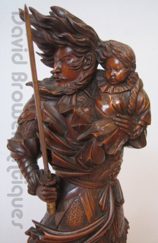 Superb Japanese figural carving