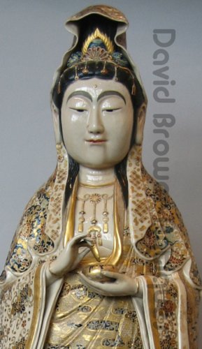 Large Japanese Satsuma figure of a bijin