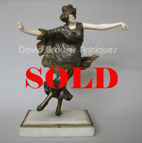 A French bronze and Ivory figure of a Spanish dancer