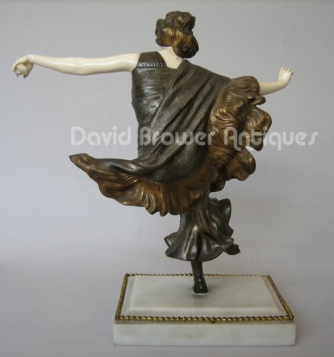 A French bronze and Ivory figure of a Spanish dancer