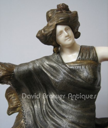 A French bronze and Ivory figure of a Spanish dancer