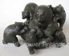 Japanese bronze group of bears