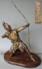 Japanese bronze figure of an archer signed Miyao