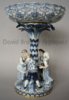 A blue and white Meissen comport of dancing children