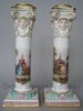 A pair of Meissen candlesticks with liners