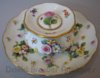 Meissen floral encrusted inkwell and stand