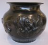 A Japanese bronze jardiniere of tigers